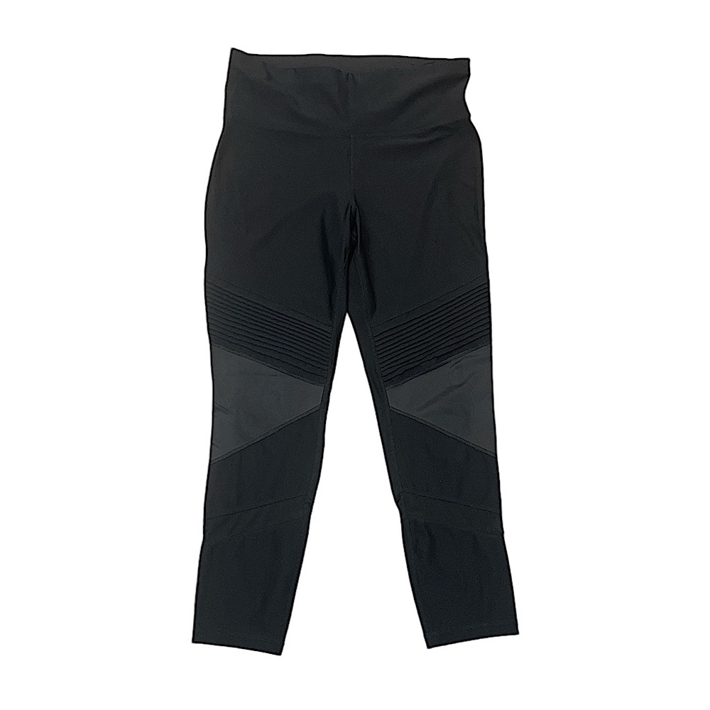 Xersion Faux Moto Leggings Black Yoga Exercise Athleisure Size Large